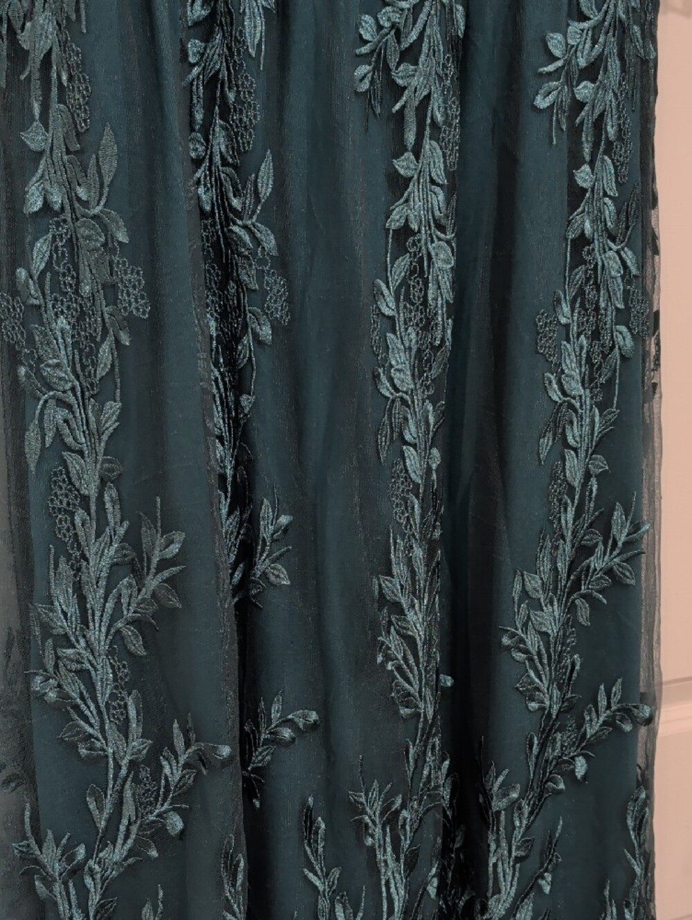 Teal Embroidered Short-Sleeve Midi Dress - Picture 2 of 3